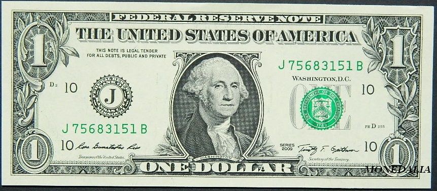 EE. UU. - 1 DÓLAR - 2009 - WASHINGTON - BOLETO - 1 DÓLAR AMERI -Monedalia.es