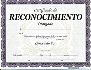 Certificado de reconocimiento